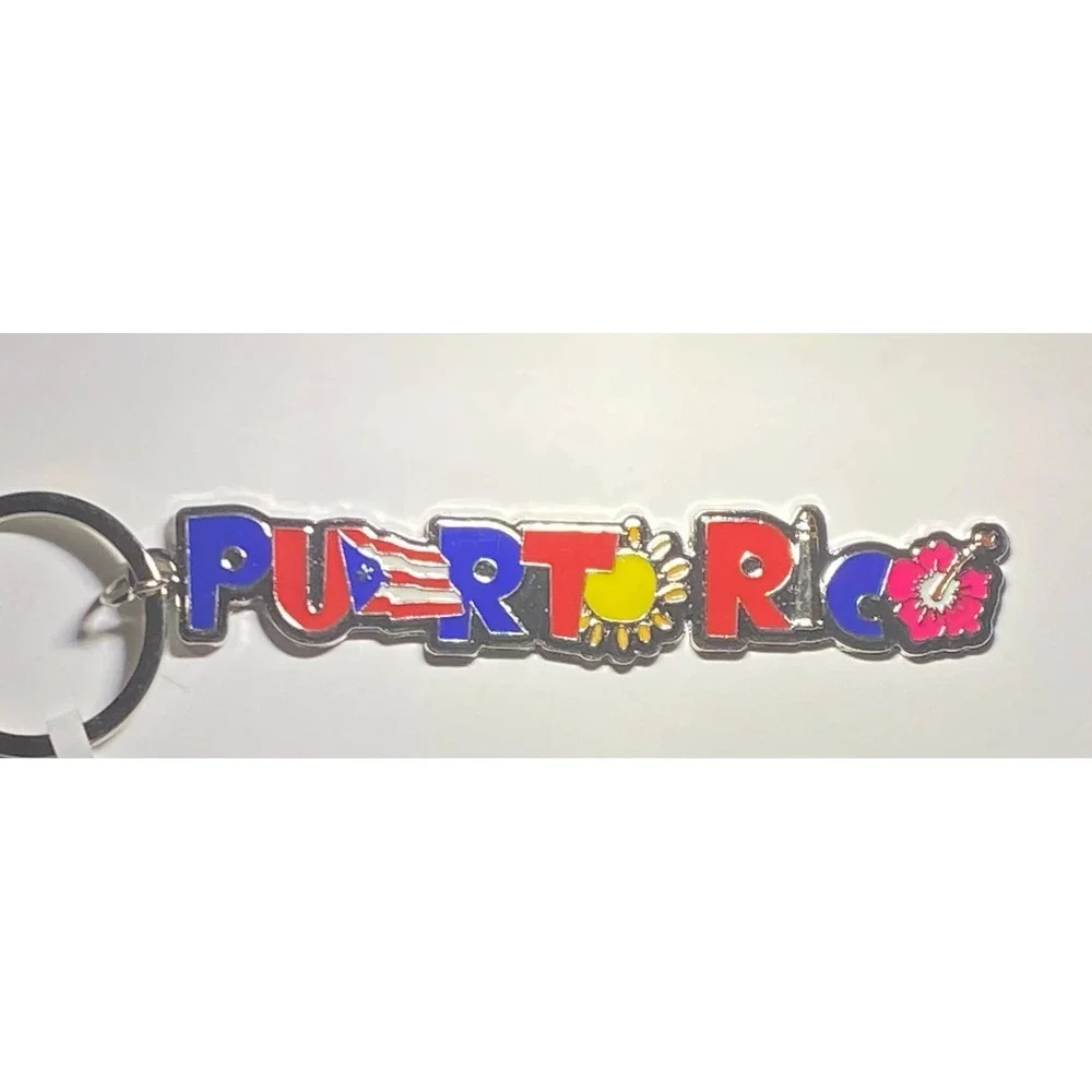 Puerto Rico Flag Keychain Amapola Multicolor Puerto Rico Items Accessory‎